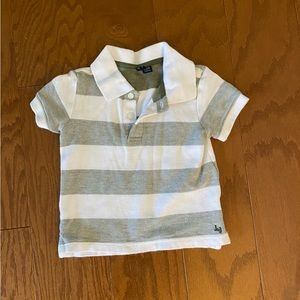 Janie and Jack gray and white polo style shirt, size 18-24m